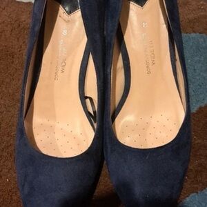 Dorothy Perkins Navy Blue Suede Heels